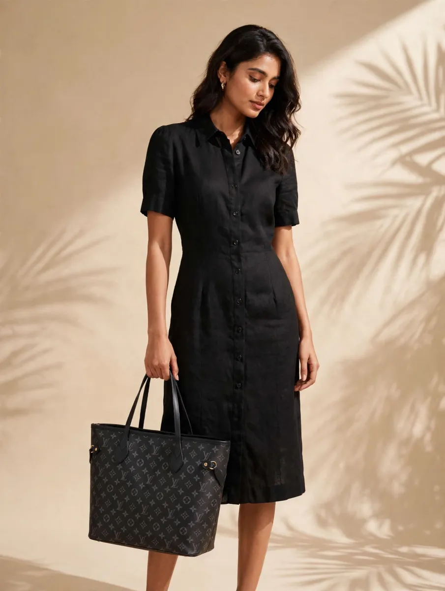 Black LV Monogram Tote Bag