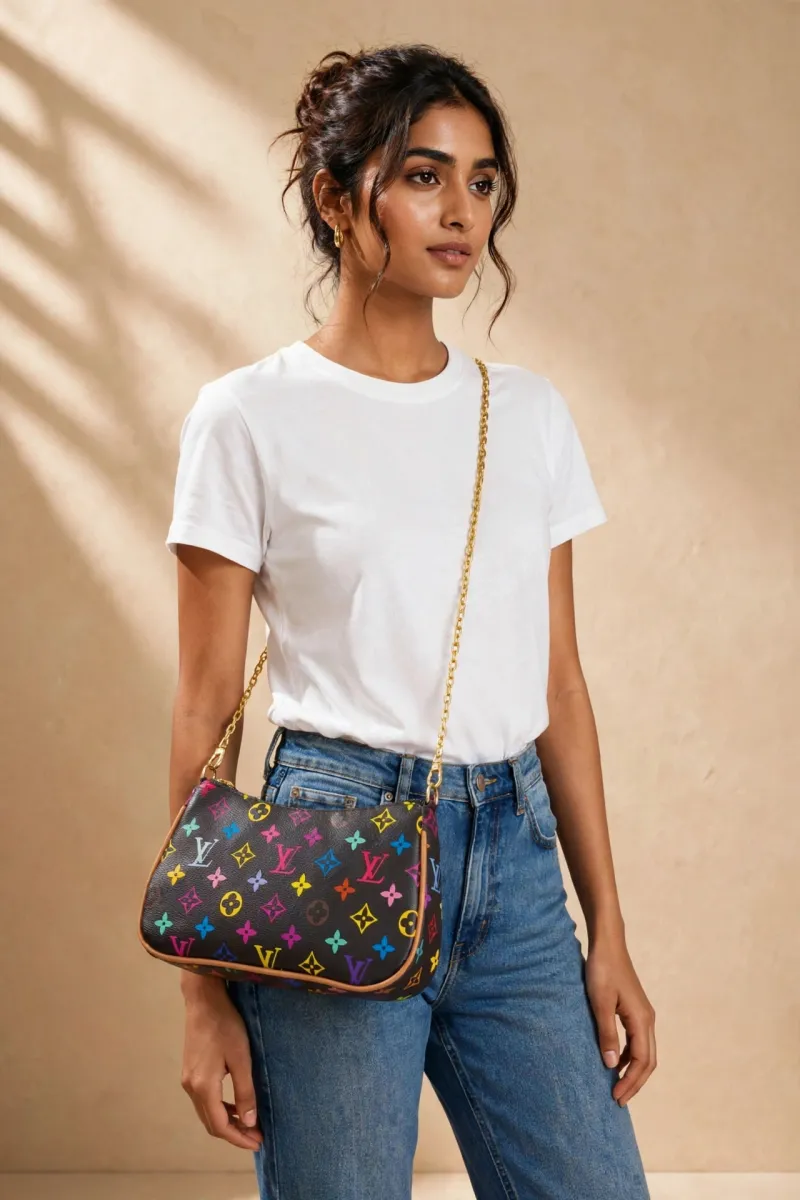 Charmé Multicolor Chain Shoulder Ba