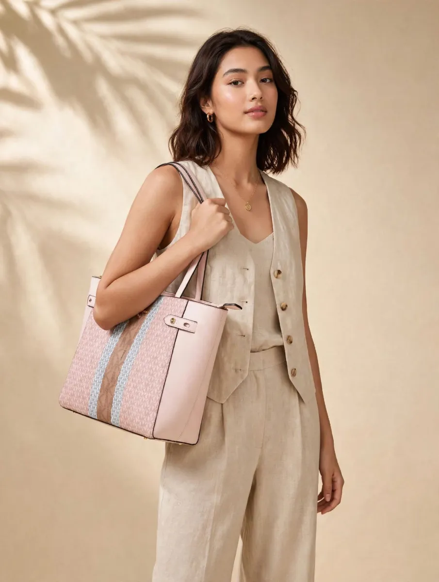 Blush MK Stripe Tote