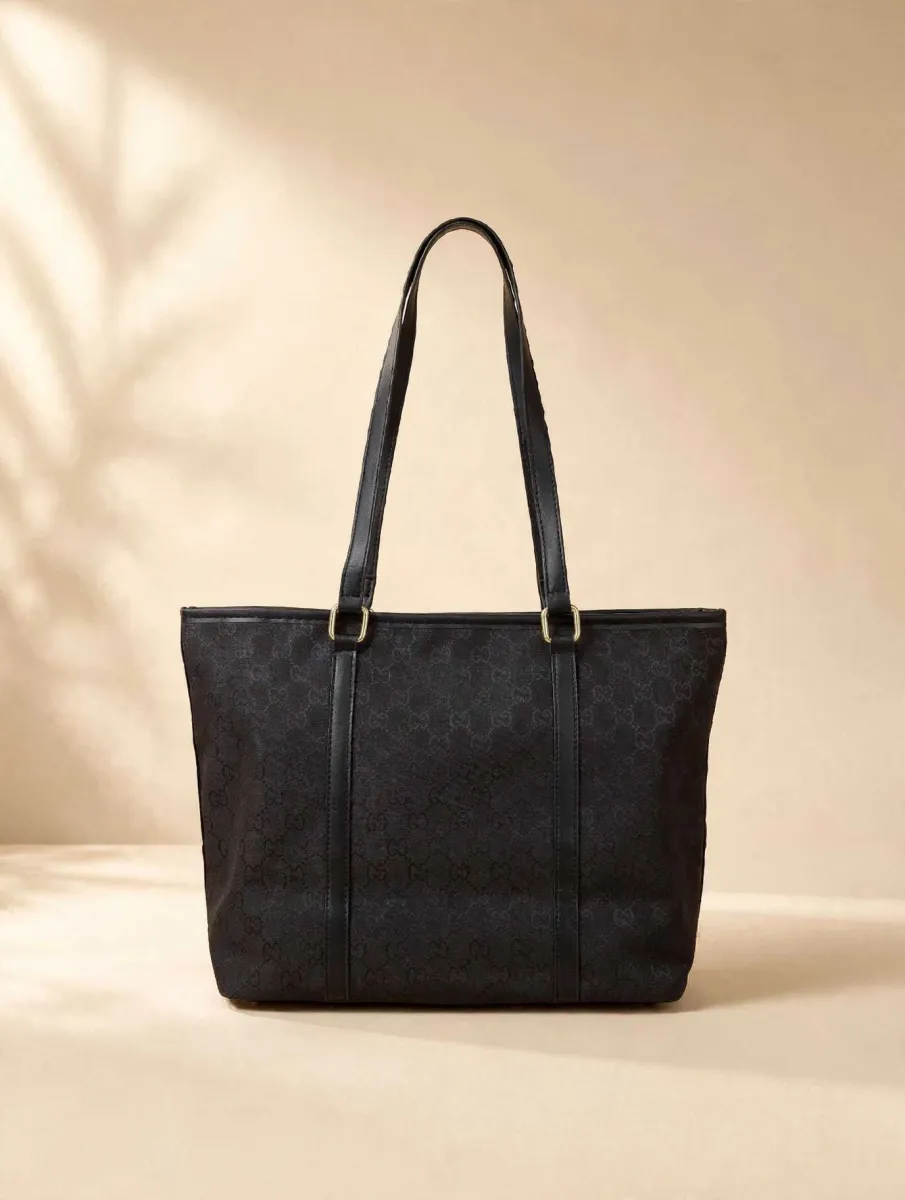Black Studded Tote Bag