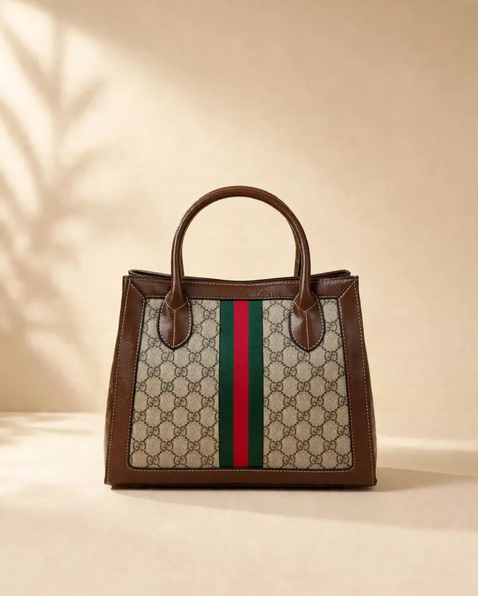 Brown Heritage Piston Tote Bag"