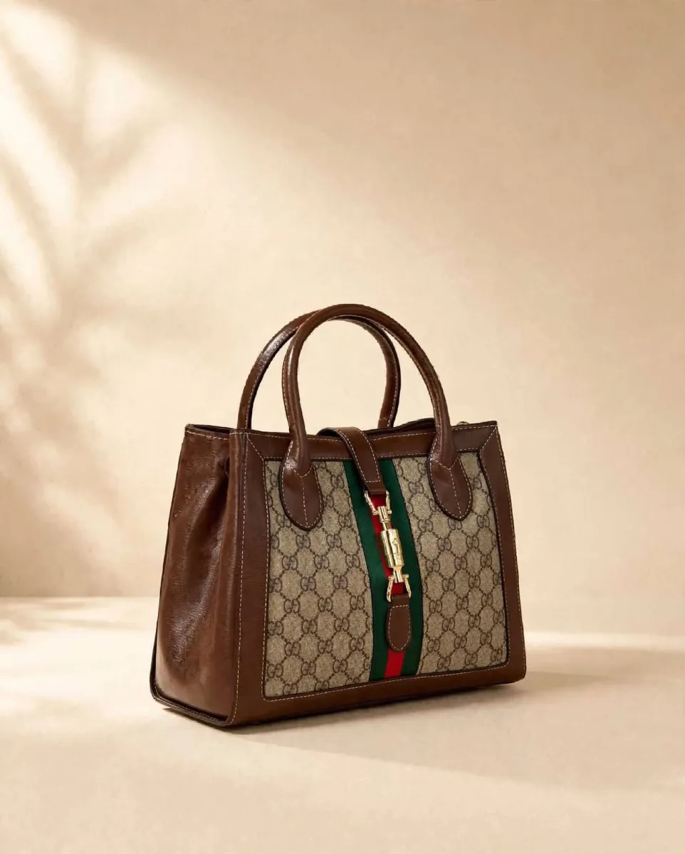 Brown Heritage Piston Tote Bag"