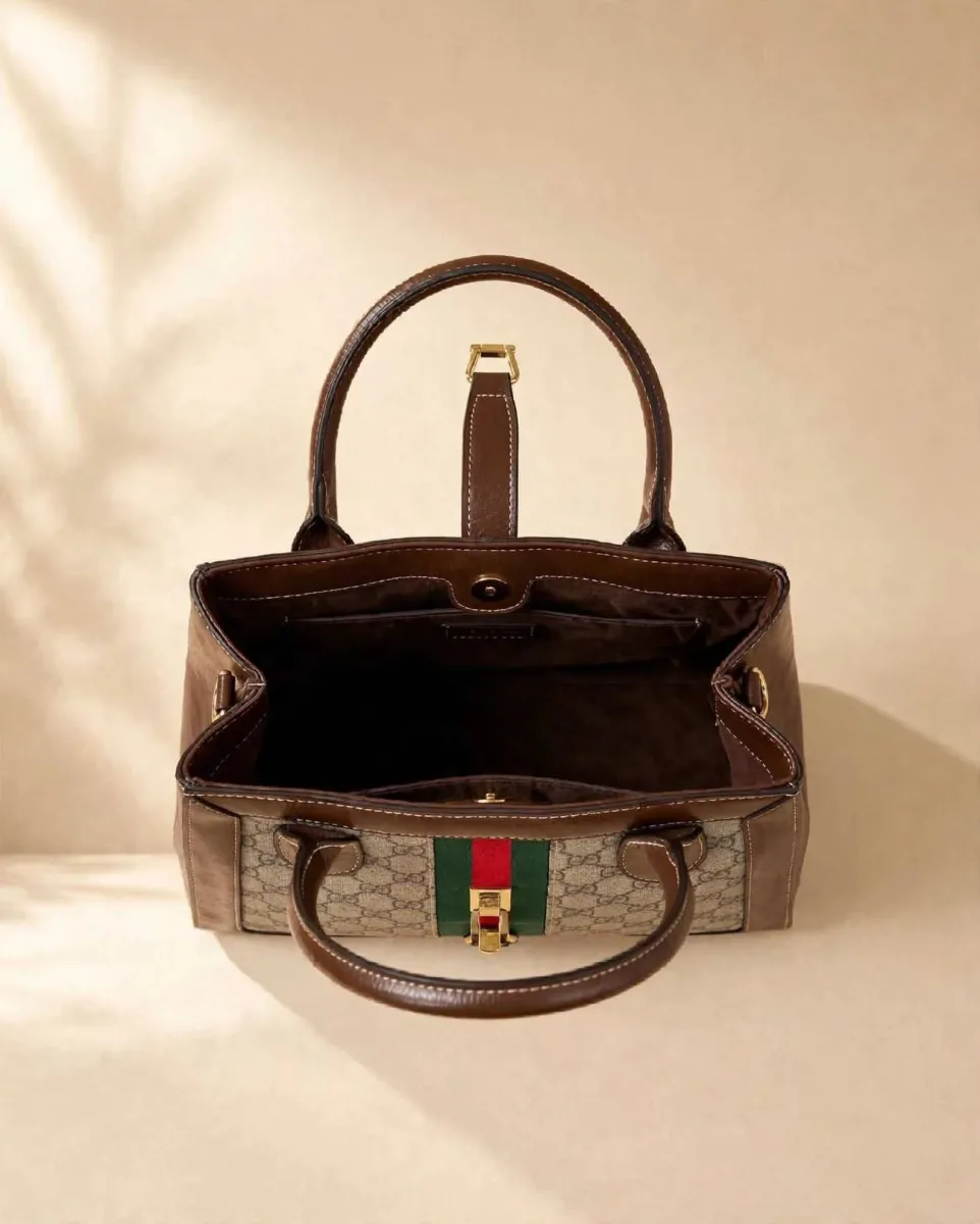 Brown Heritage Piston Tote Bag"
