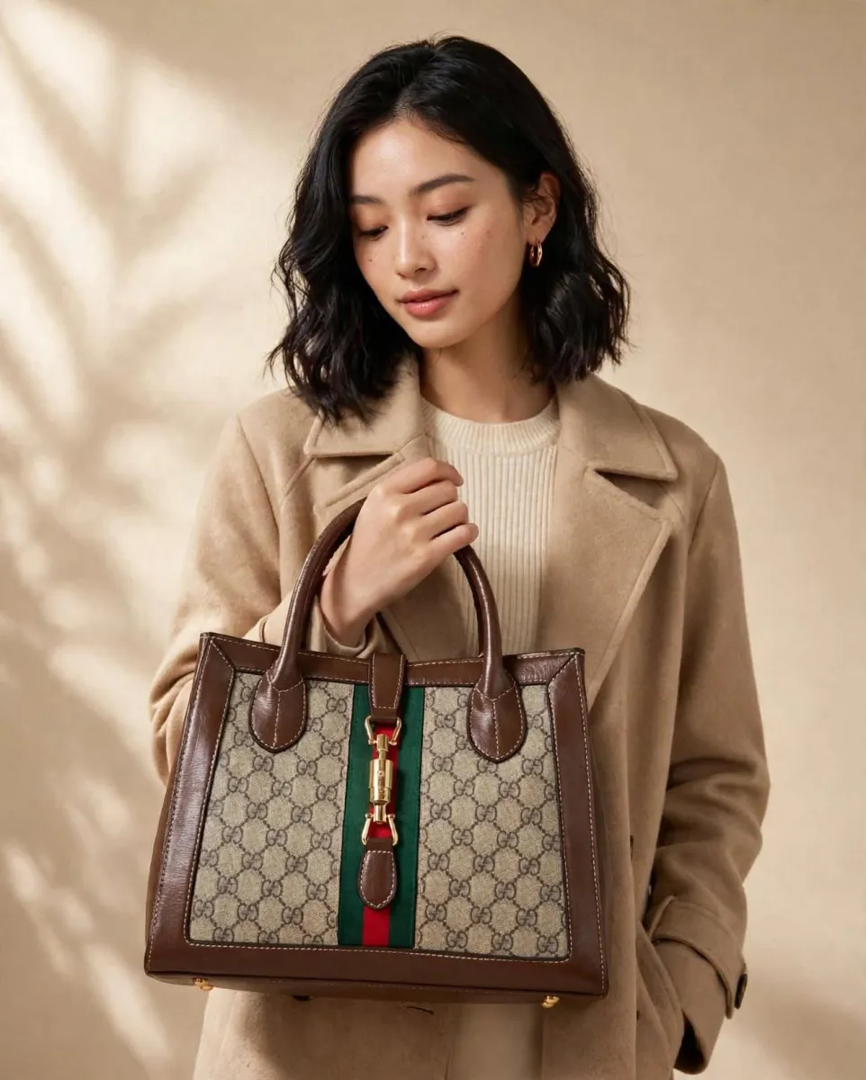 Brown Heritage Piston Tote Bag"