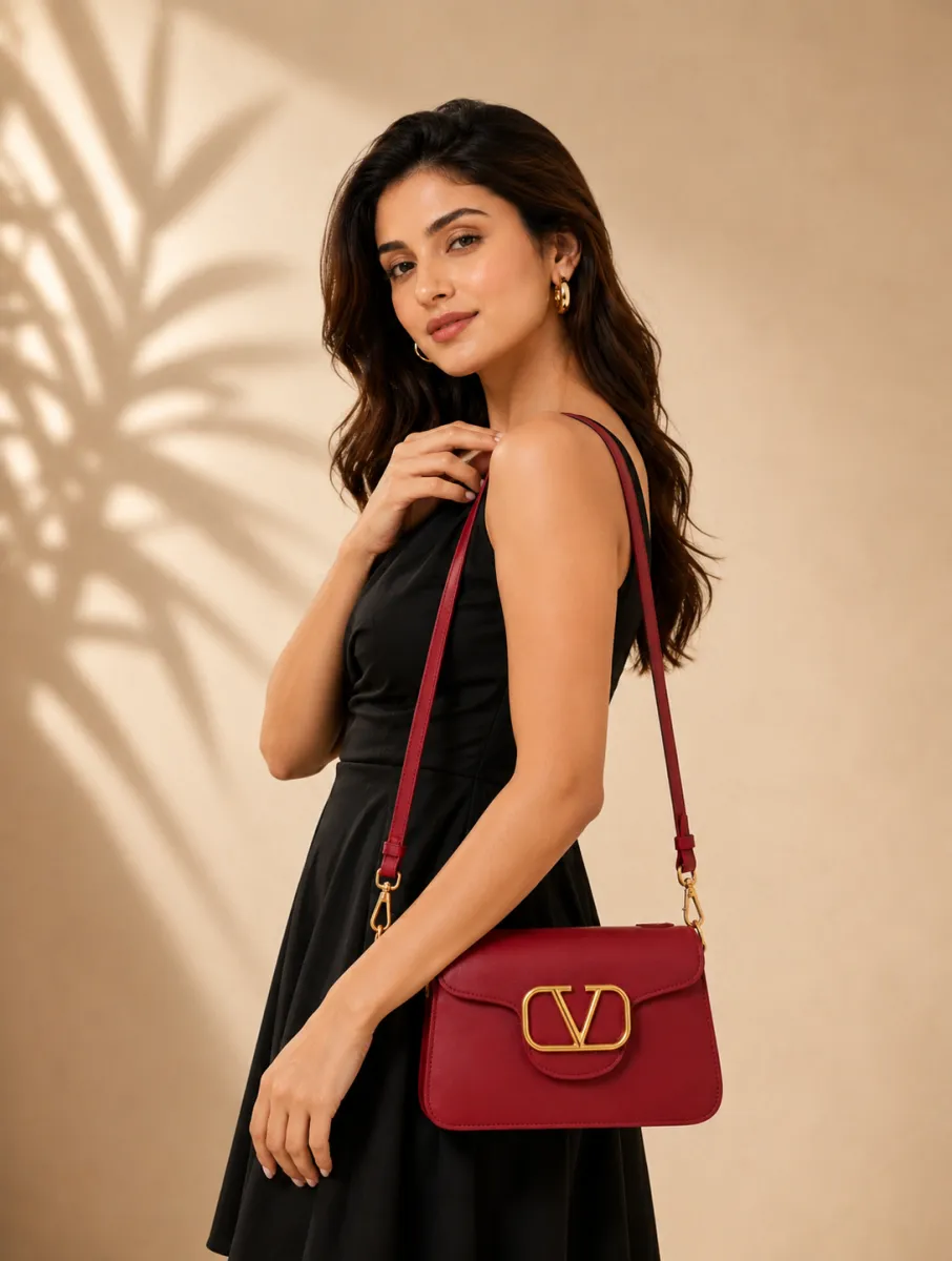 Valentino V Mini Bag - Maroon