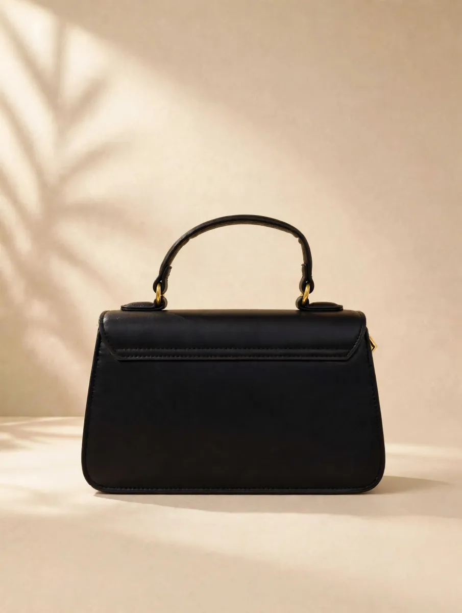 V-Logo Top Handle Sling Bag - Black