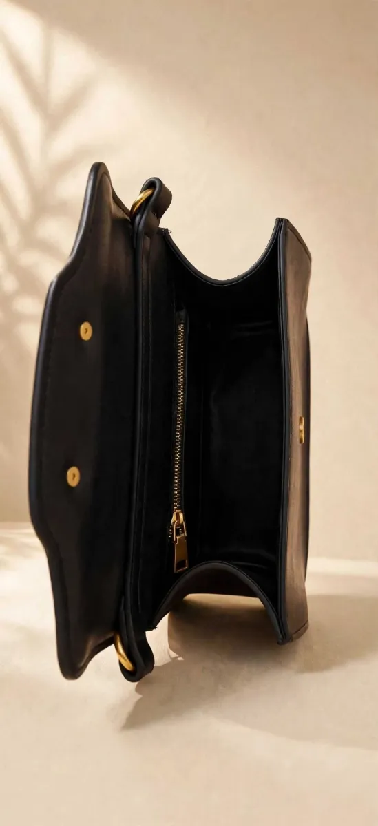 V-Logo Top Handle Sling Bag - Black